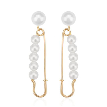 Culturesse Lilou 86mm Pin Statement Earrings For Pierced Ears - Pearl