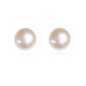 Culturesse Misha 8mm Freshwater Pearl Stud Earrings - White