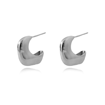 Culturesse Draco 17mm Sculptural Puff Earrings - Silver