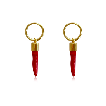 Culturesse Harper Fashionista 34mm Chilli Drop Earrings For Pierced Ears - Red