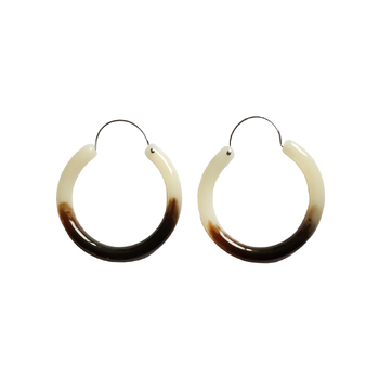 Culturesse Carme Resin 49mm Hoop Earrings - Beige/Dark Brown