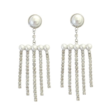 Culturesse Livia 95mm Tassel Earrings For Pierced Ears - Silver