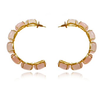 Culturesse 52mm Blush Rose Quartz C-Hoop Earrings