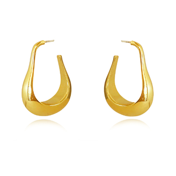 Culturesse Tory Modern Muse 31mm Solid Bowl Drop Earrings - Gold