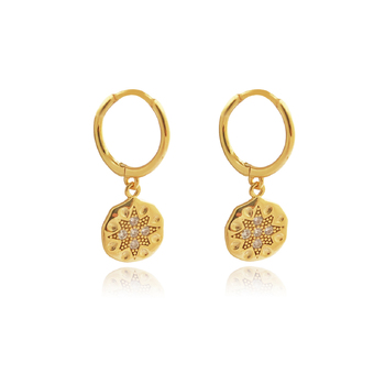 Culturesse Ari Vermeil Dainty Hoop Earrings For Pierced Ears - Gold