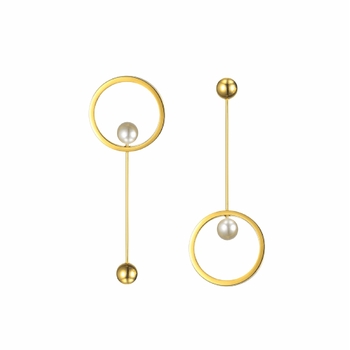 Culturesse Adora Simplicity Drop Earrings For Pierced Ears - Gold