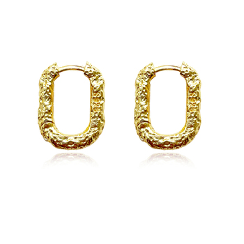 Culturesse Elma 13mm Textured Dainty Huggie Earrings - Gold