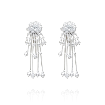 Culturesse Lorelei 10cm Elegance Status Earrings For Pierced Ears - Crystal Shine