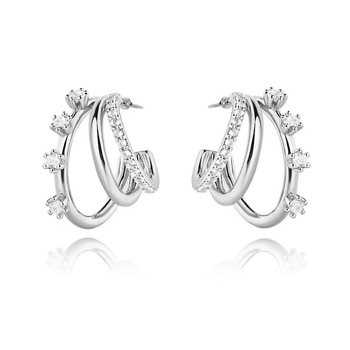 Culturesse Esterlina 20mm Topaz Loop Earrings - Silver