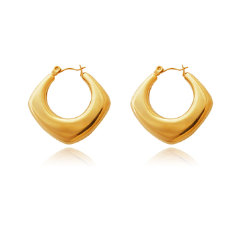 Culturesse Avril Modern 28mm Chic Huggie Earrings - Gold