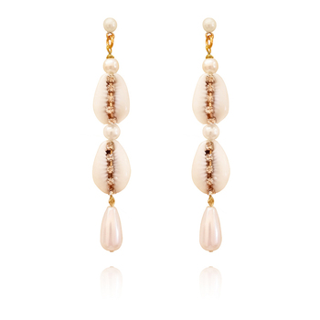 Culturesse Lyria 90mm Runway Style Shell Drop Earrings