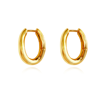 Culturesse Enoa 19mm Fine Twist Huggie Earrings - Gold Vermeil