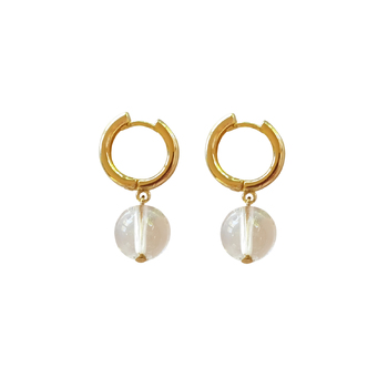 Culturesse Loulou 30mm Transparent Drop Earrings - Gold