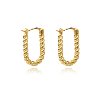 Culturesse Josi 18mm Minimalist Twisted Huggie Earrings - Gold Vermeil