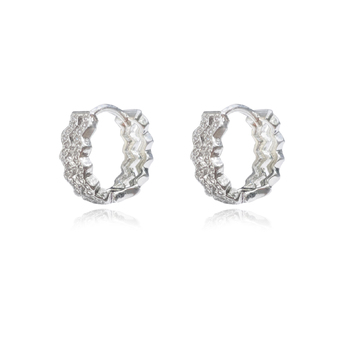 Culturesse Greta 12mm Artsy Wavy Hoop Earrings - Silver