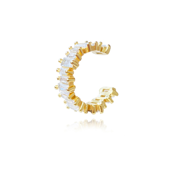 Culturesse Bria Austrian Zircon 15mm Single Cuff Earring - Gold