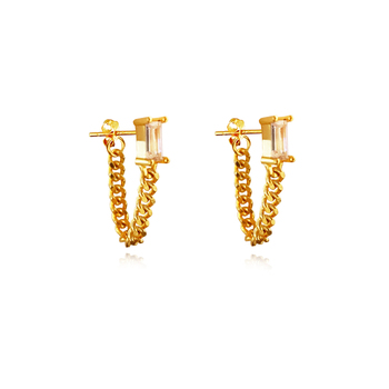 Culturesse Archer 43mm Modern Muse Loop Chain Earrings - Gold