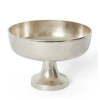 E Style 33cm Aluminium Round Dixson Footed Bowl - Silver