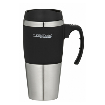 THERMOcafe Stainless Steel Double Wall Travel Mug Black trim 450ml