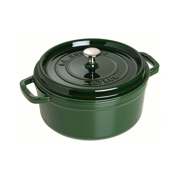 Staub 24cm/3.8L Cast Iron Round Cocotte Pot w/ Lid - Basil Green