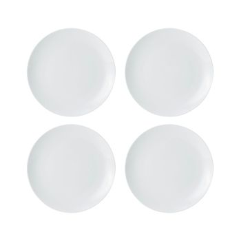 4pc Mikasa Chalk Kitchen Porcelain Side Plate Set, 21cm, White