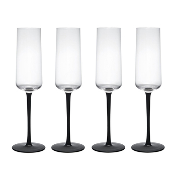 4pc Mikasa Palermo Crystal Champagne Flute Set, 250ml