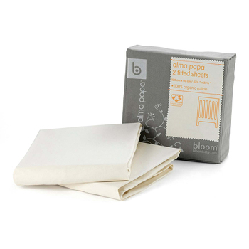 2pc Bloombaby 120x60cm Alma Papa Fitted Sheet - Natural Wheat