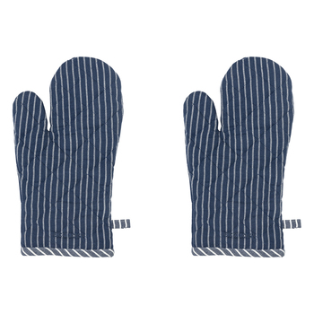 2PK Ecology Trattoria 100% Cotton Heat Resistant Oven Glove/Mitt Denim