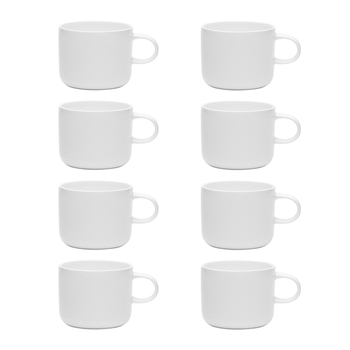 8PK Ecology 150ml Canvas Short Espresso Cup Tableware - White