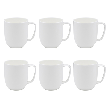 6PK Ecology 380ml Canvas Coupe Mug Coffee/Tea Tableware - White