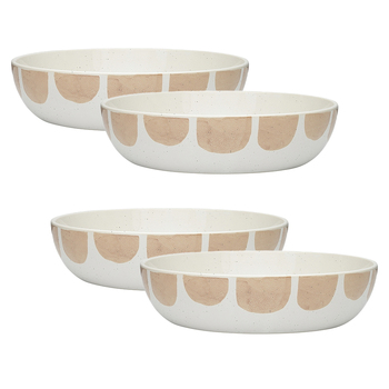 4PK Ecology Nomad Round Dinner Serving Food Bowl 22x5.5cm Blush