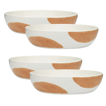 4PK Ecology Nomad Round Dinner Serving Food Bowl 22x5.5cm Papaya