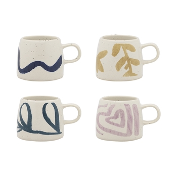 4pc Ecology Nomad Stoneware Espresso Coffee Cups Nature 60ml