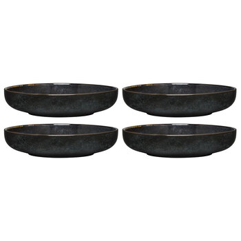 4PK Ecology Element 22cm Stoneware Dinner Bowl Round - Raven