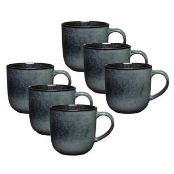 6PK Ecology Element 360ml Stoneware Mug w/ Handle Round - Raven