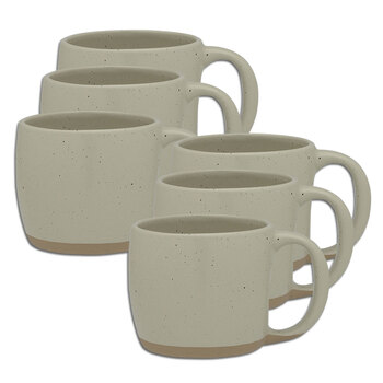 6PK Ecology Curve 360ml Stoneware Coffee Mug Round - Birch