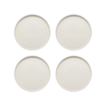 4pc Ecology Domus 22cm Stoneware Side Plate Round - Ecru