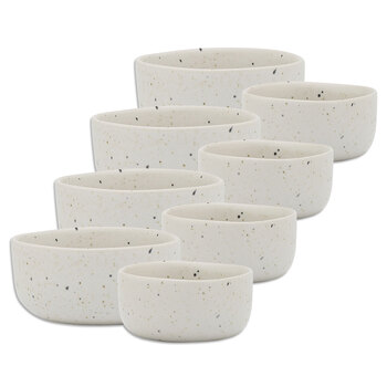 4x 2pc Ecology Domus 8/10cm Stoneware Sauce Dip Bowl Set Round