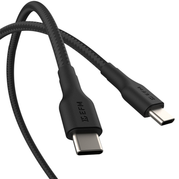 EFM USB-C to USB-C Braided Power & Data Cable 1m - Black