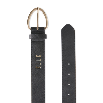 Elle Women's Largeilou Modern Buckle Belt Black Medium