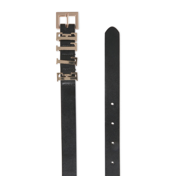 Elle Women's Jolie Branded Keeper Slim Belt Black Small