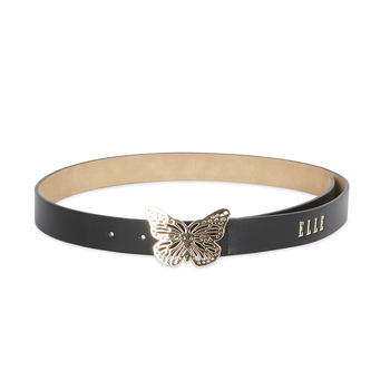 Elle Women's Fleur Butterfly Buckle Belt Black Medium