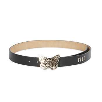 Elle Women's Fleur Butterfly Buckle Belt Black Small