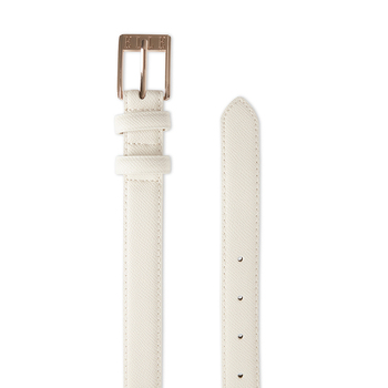 Elle Women's Chloe Branded Jean Style Belt White Texture Small