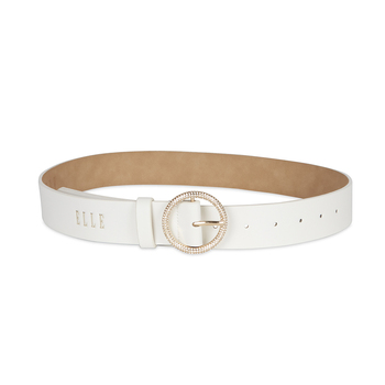 Elle Women's Jewel 35mm Gltter Stone Belt Cream Extra Large