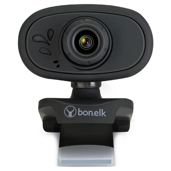 Bonelk USB Webcam, Clip On, 720p (Black)