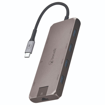 Bonelk Long-Life USB-C To 8-in-1 Multiport Hub - Space Grey