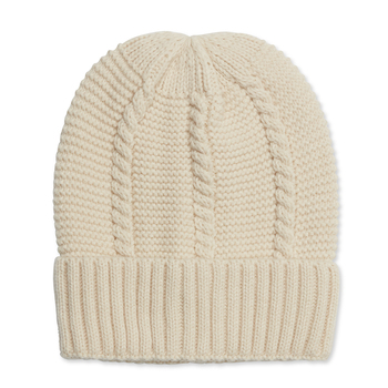 Elle Women's Twisted Knitted Acrylic Beanie Cream