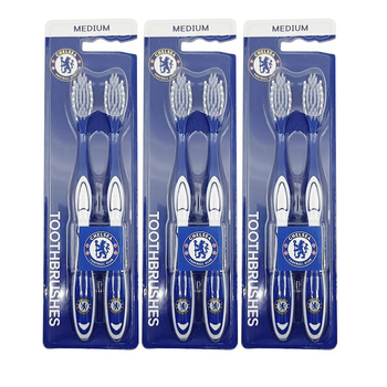 6pc EPL Chelsea F.C. Adults Medium Toothbrush Oral Care