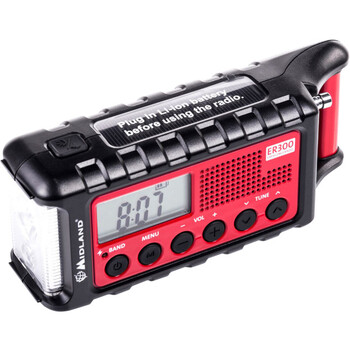 Midland Emergency Crank AM/FM Radio Torch Portable w/ Powerbank/USB Port